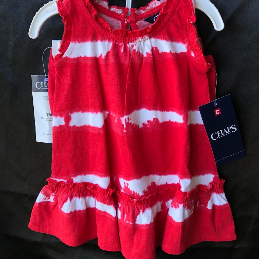 Chaps Two piece Red tye-dye Dress